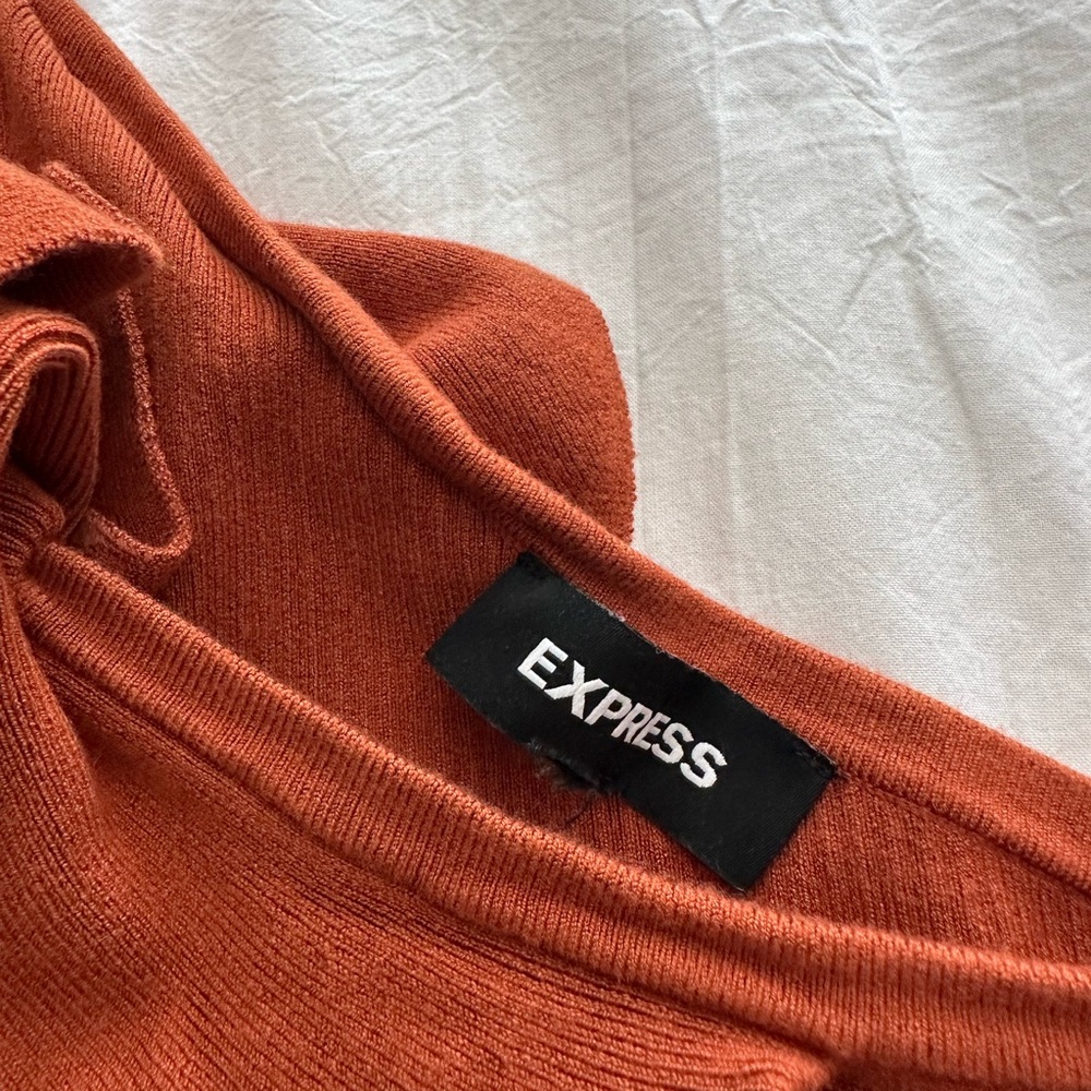 Express Sweater Crop Top with Ruffles - Picture 4 of 4